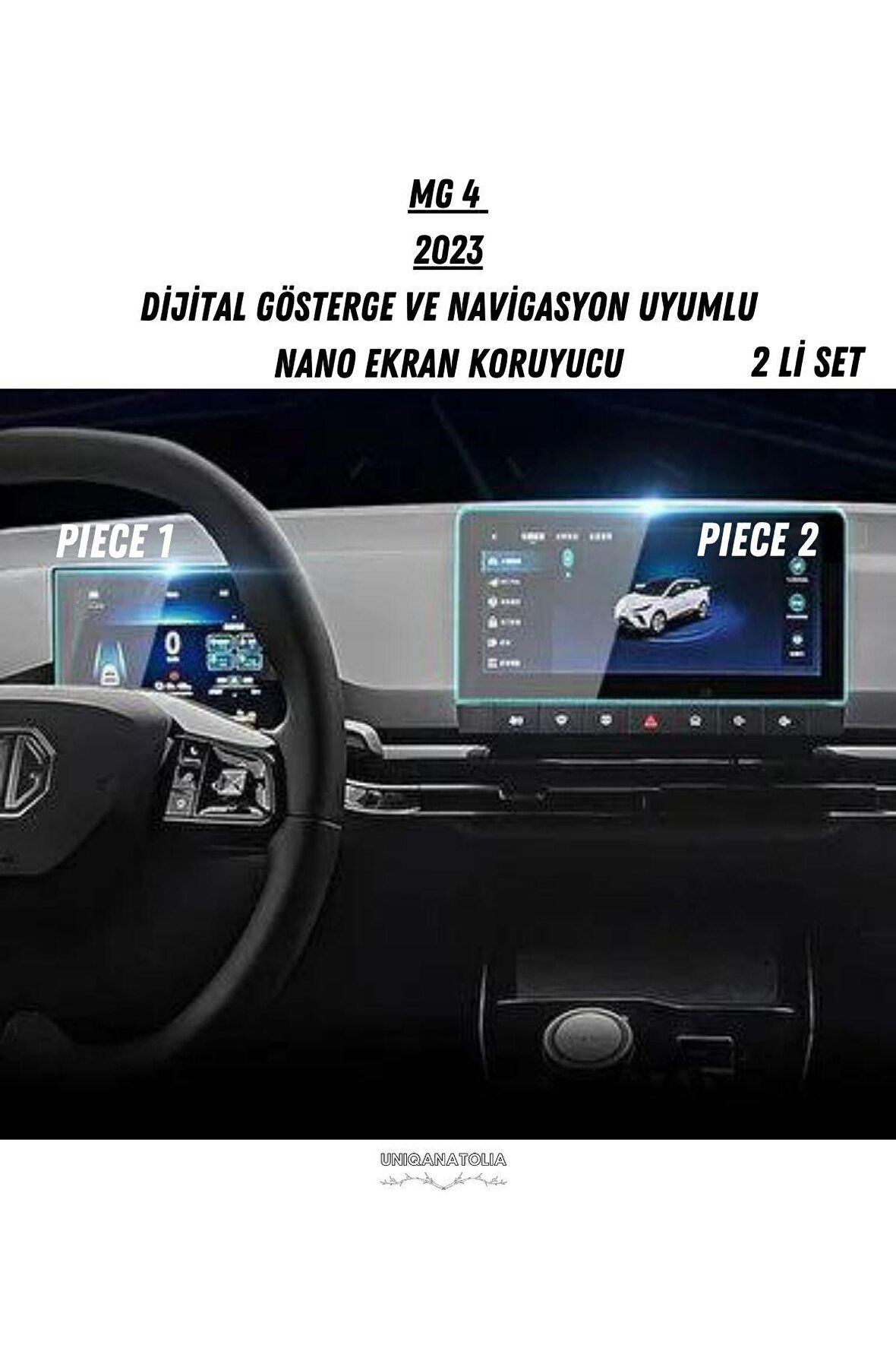 MG 4 2023 Dijital Gösterge ve Navigasyon Uyumlu İkili Set Nano Ekran Koruyucu