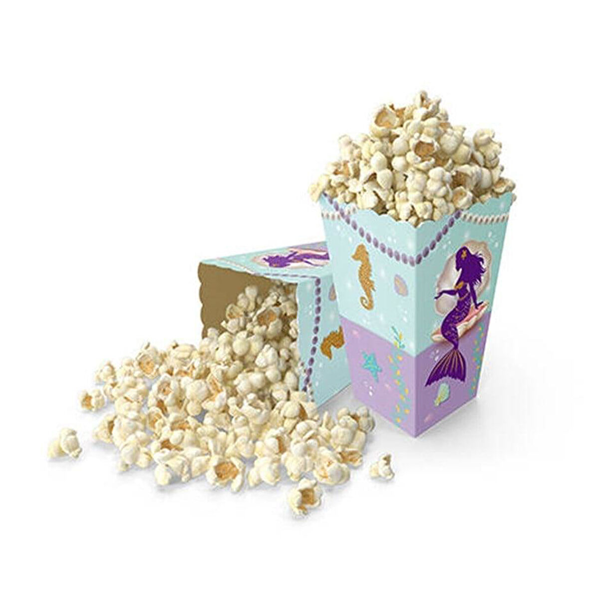 Doğum Günü Deniz Kızı Popcorn Kutusu 8 Adet