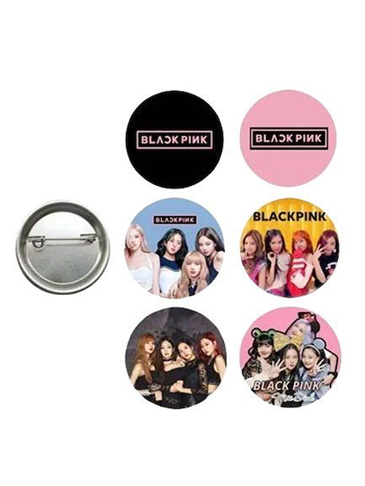 Lisanslı Yaka çanta rozeti BLACK PİNK 6LI