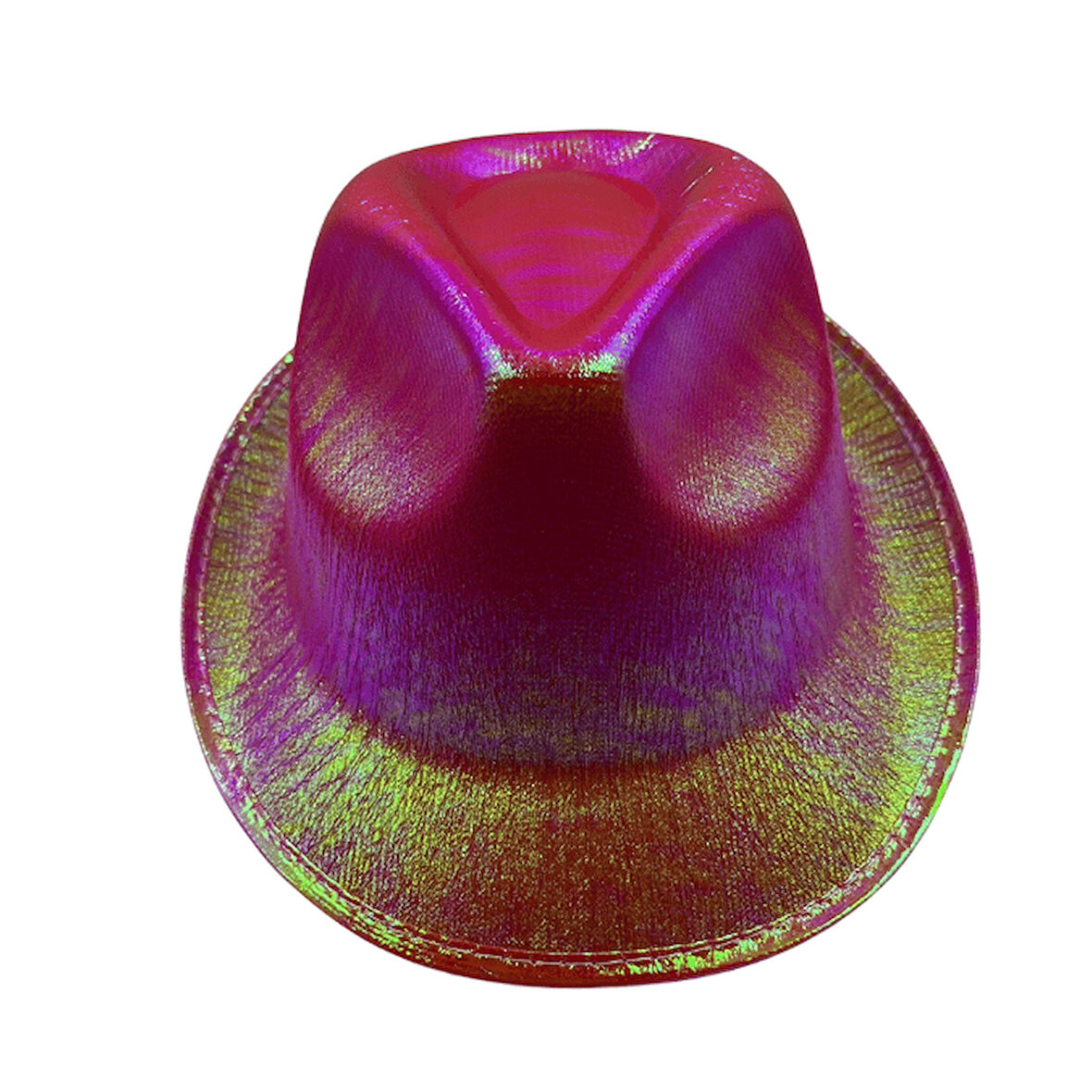 Pembe Hologramlı Lüks Fötr Şapka 22x17 cm