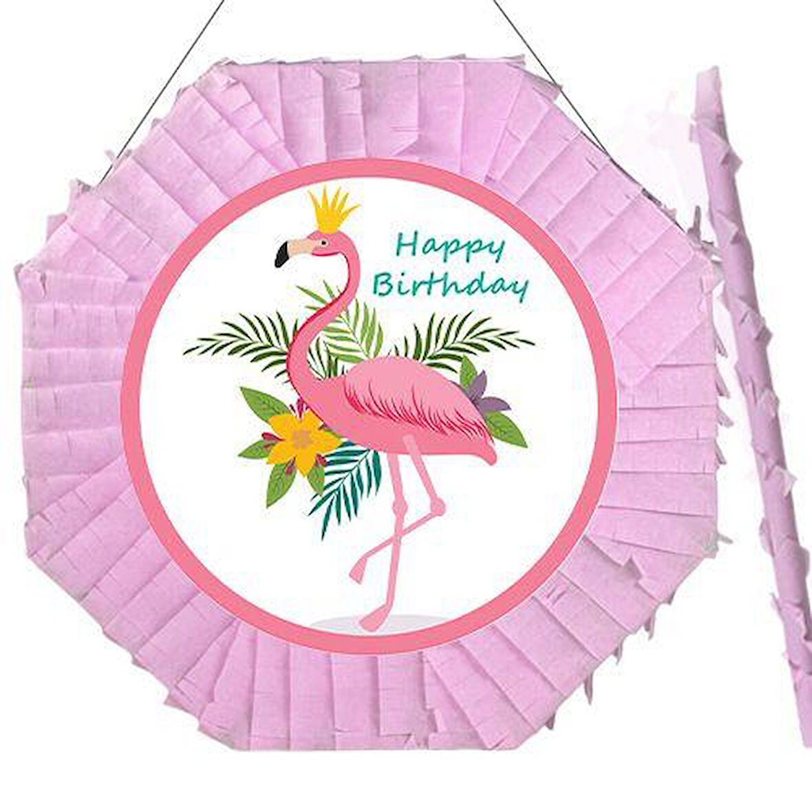 Flamingo Pinyata 42cm + Sopası Doğum Günü Eğlencesi Pinyata Patlatma Partisi