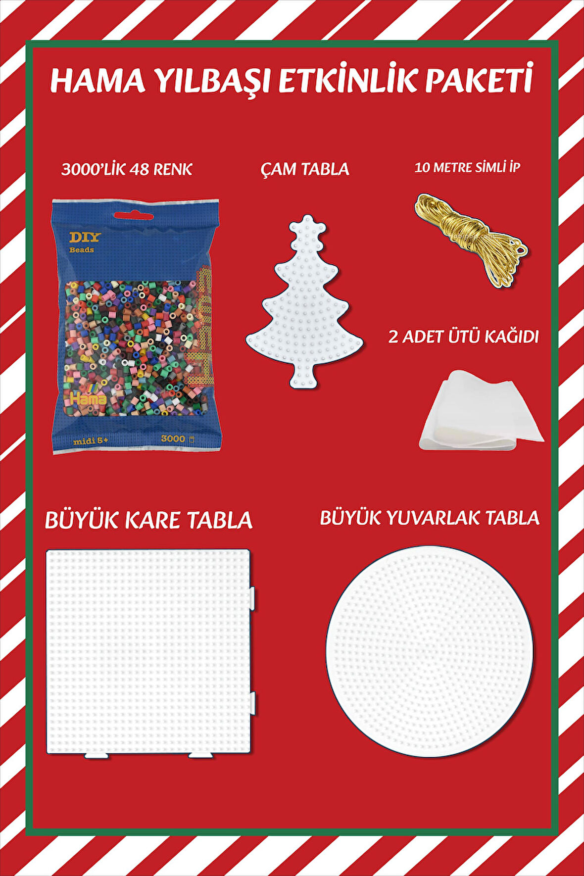Hama boncuk Yılbaşı Yeni yıl ağaç süsleme paketi