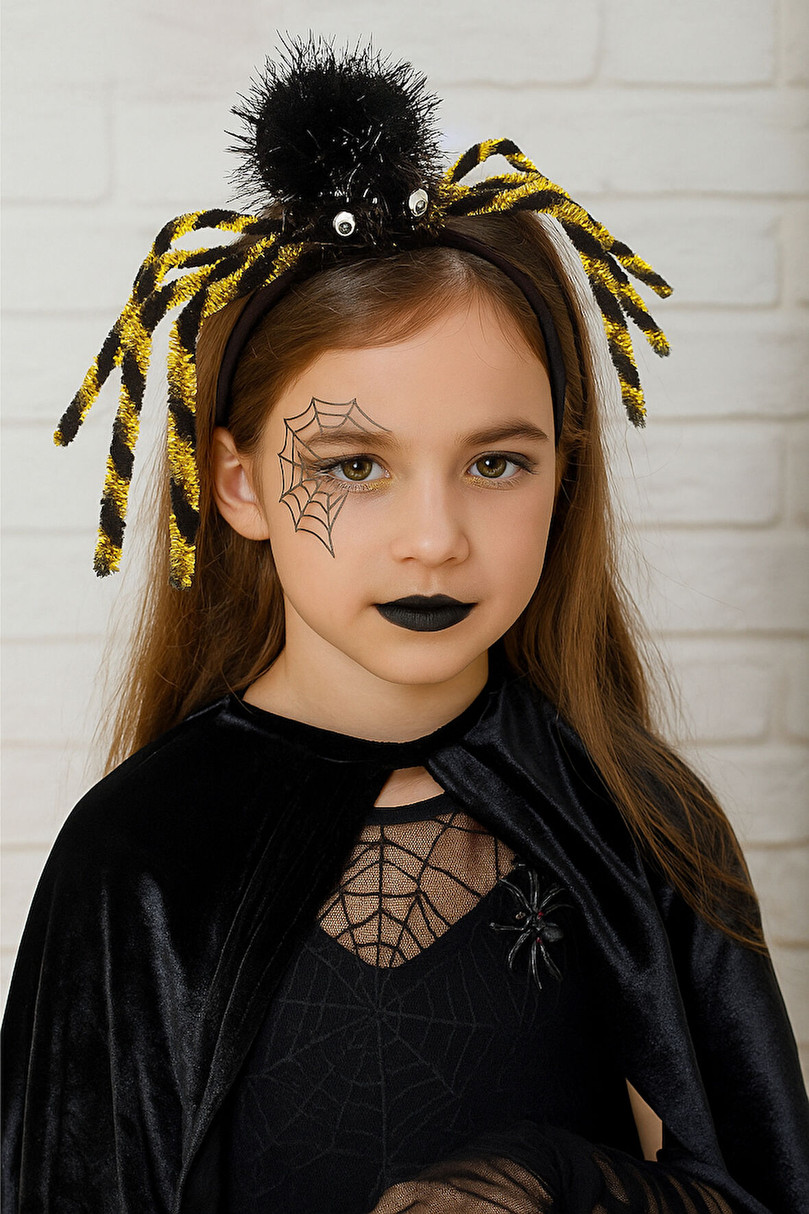 Halloween CadılarTaç Örümcek Ayaklı Çizgili Altın