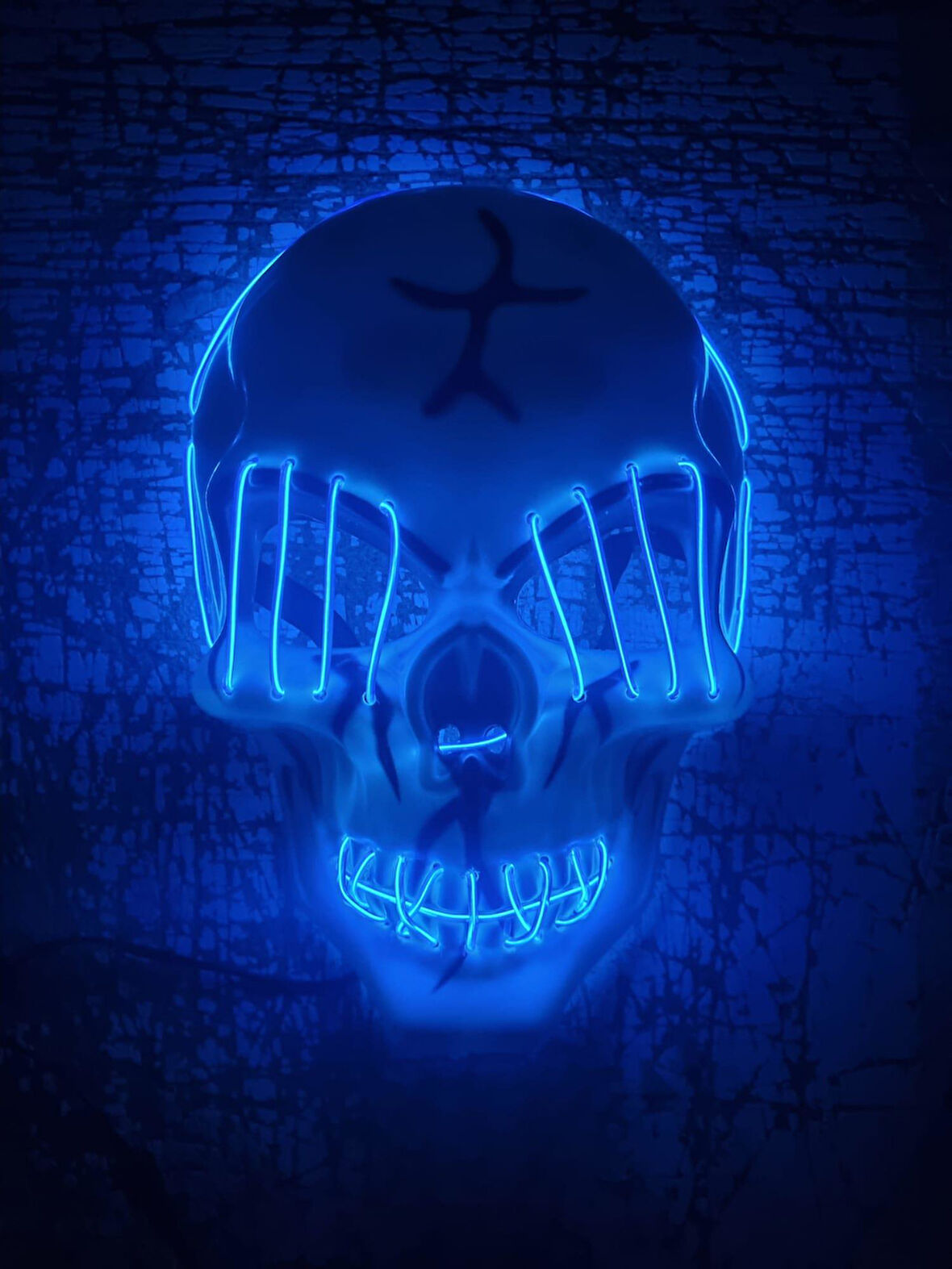 Halloween Maske Kuru kafa Işıklı Laciver Teller 