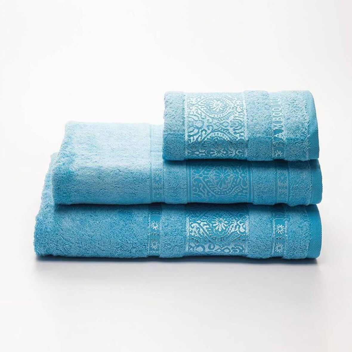 Bambu Silk Luxury Havlu El Yüz 50x90cm Turkuaz