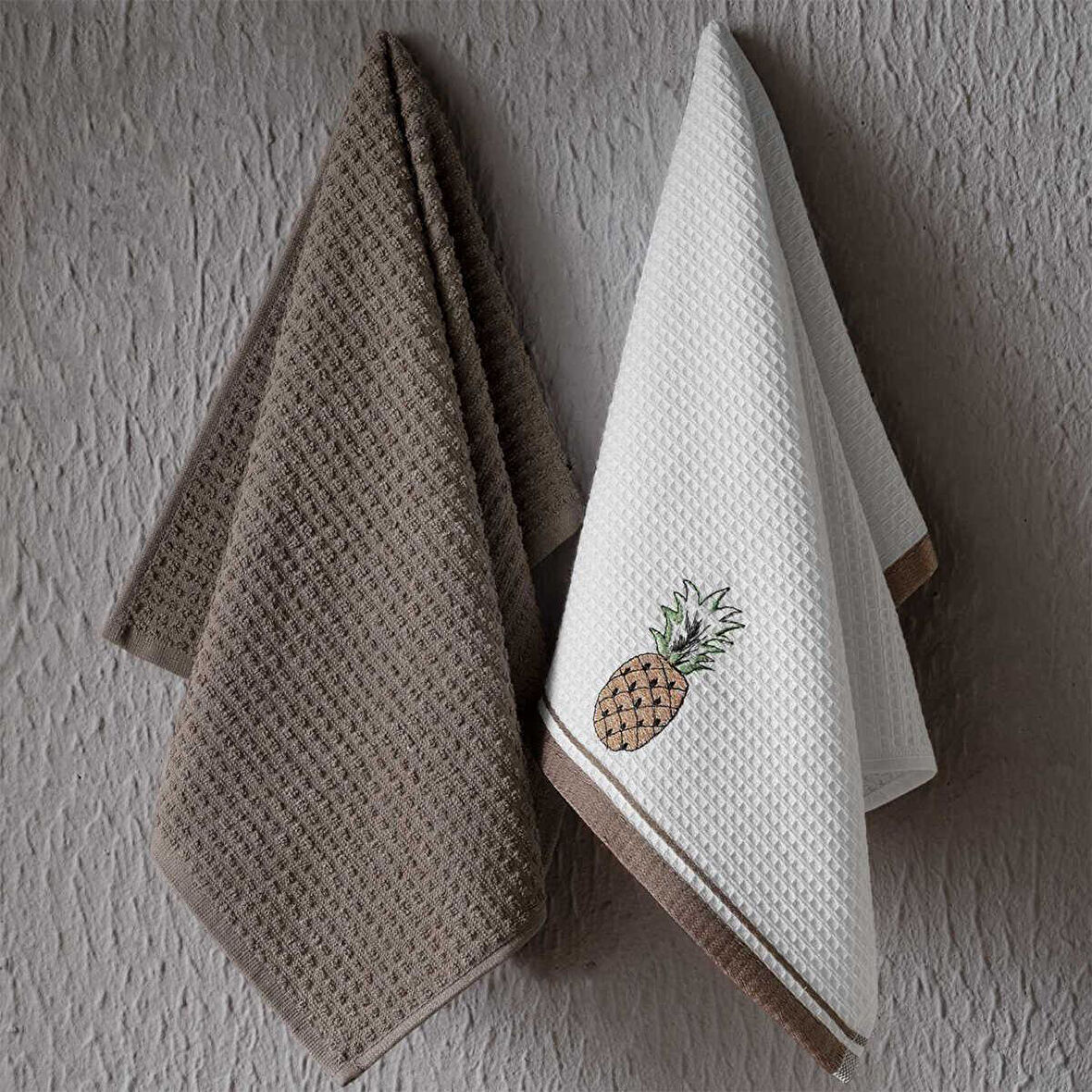 Maxstyle Mutfak Havlusu Pamuk Ananas Desenli 2 Parça 40x60cm