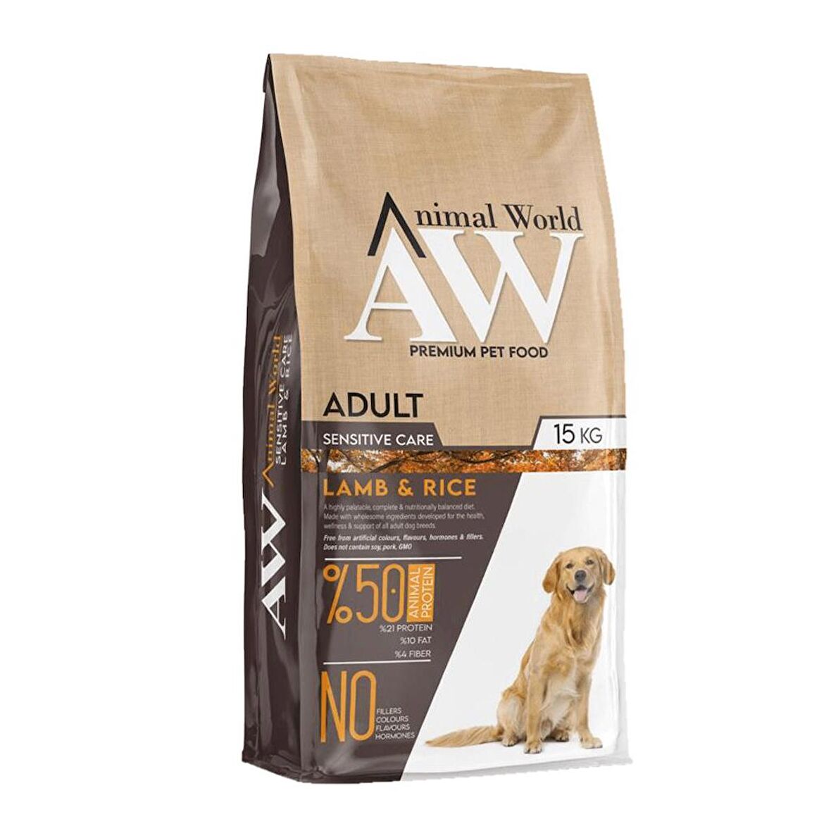 Animal World Sensitive Kuzu Etli ve Pirinçli Yetişkin Köpek Maması (15kg)