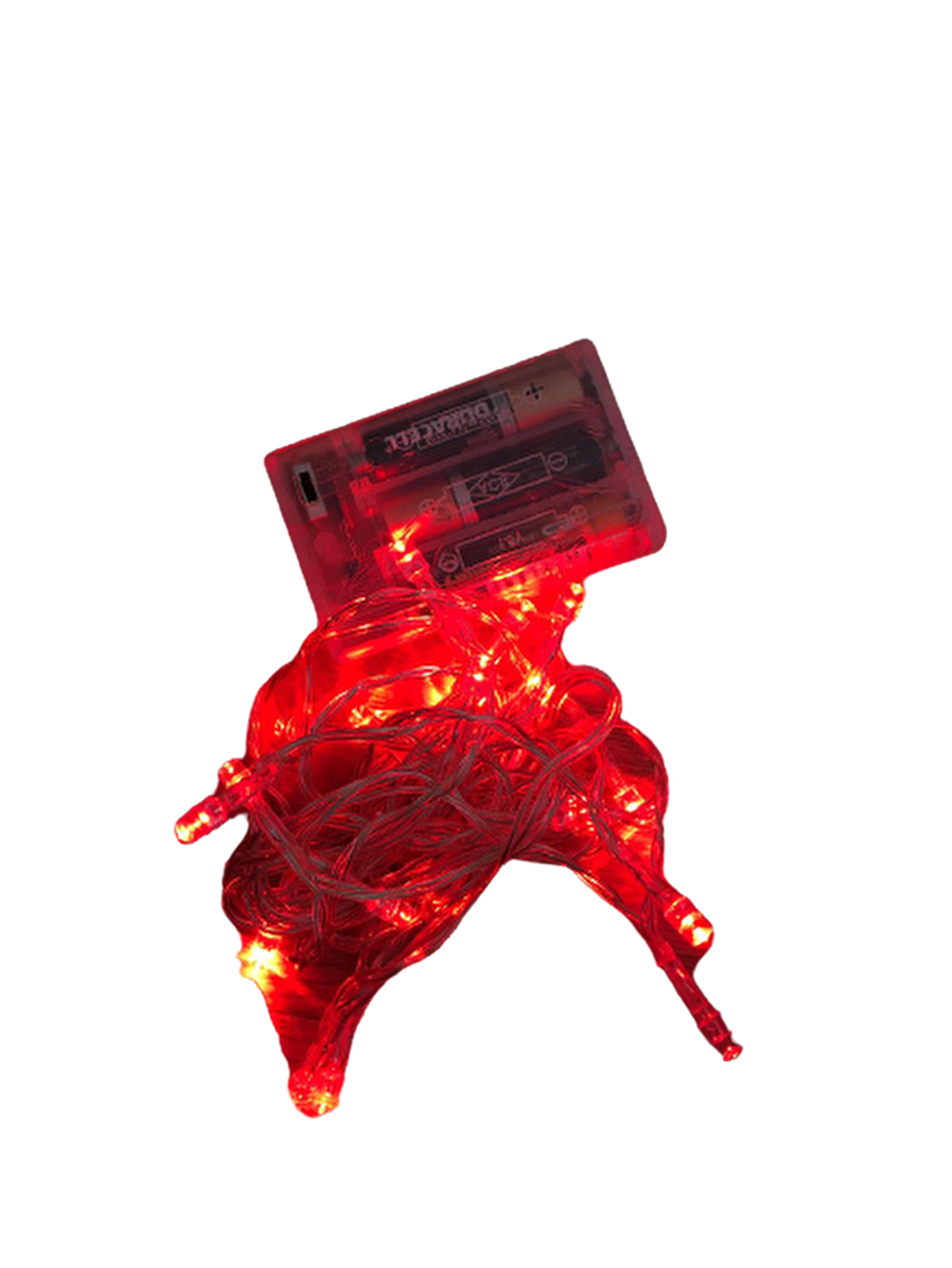 YILBAŞI LED KIRMIZI ŞEFFAF KABLO PİLLİ 2.5 M (PİL DAHiL DEĞİL)