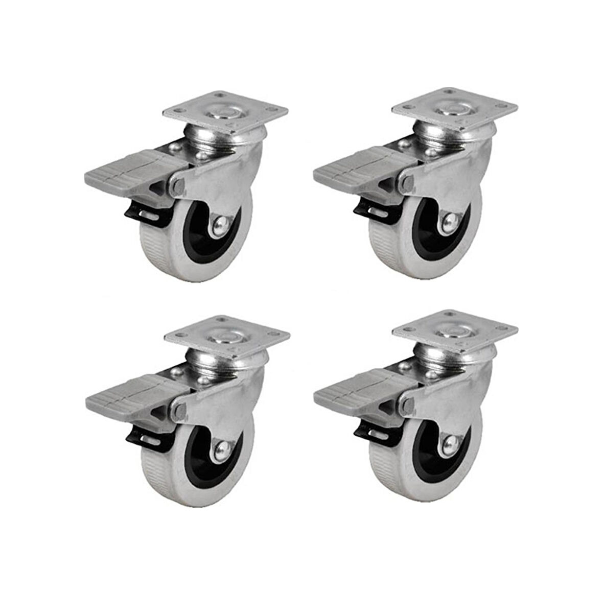 Hts 254- Döner Tablalı Frenli Mobilya Tekeri Çap : 52 Mm 4 Ad.