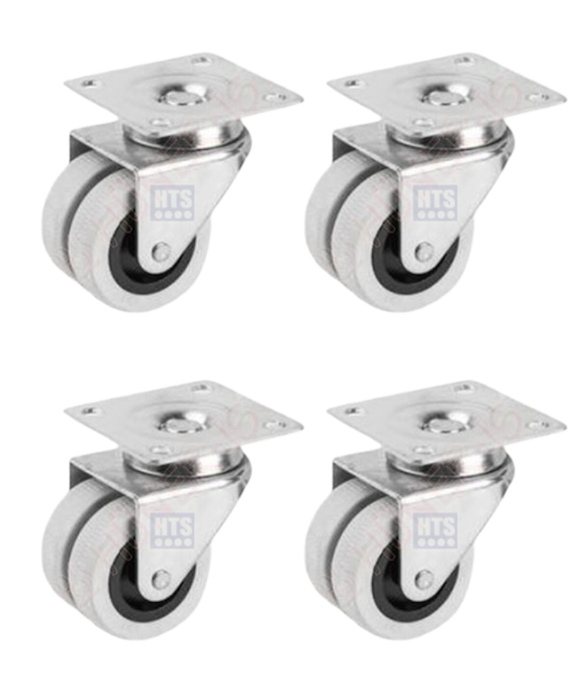 Hts 336- Tabla Bağlantılı Gri Pvc Kaplama 50mm Mobilya Teker 4 Ad.