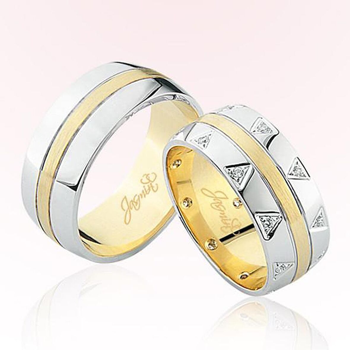 Üçgen Desenli Altın Alyans 2702