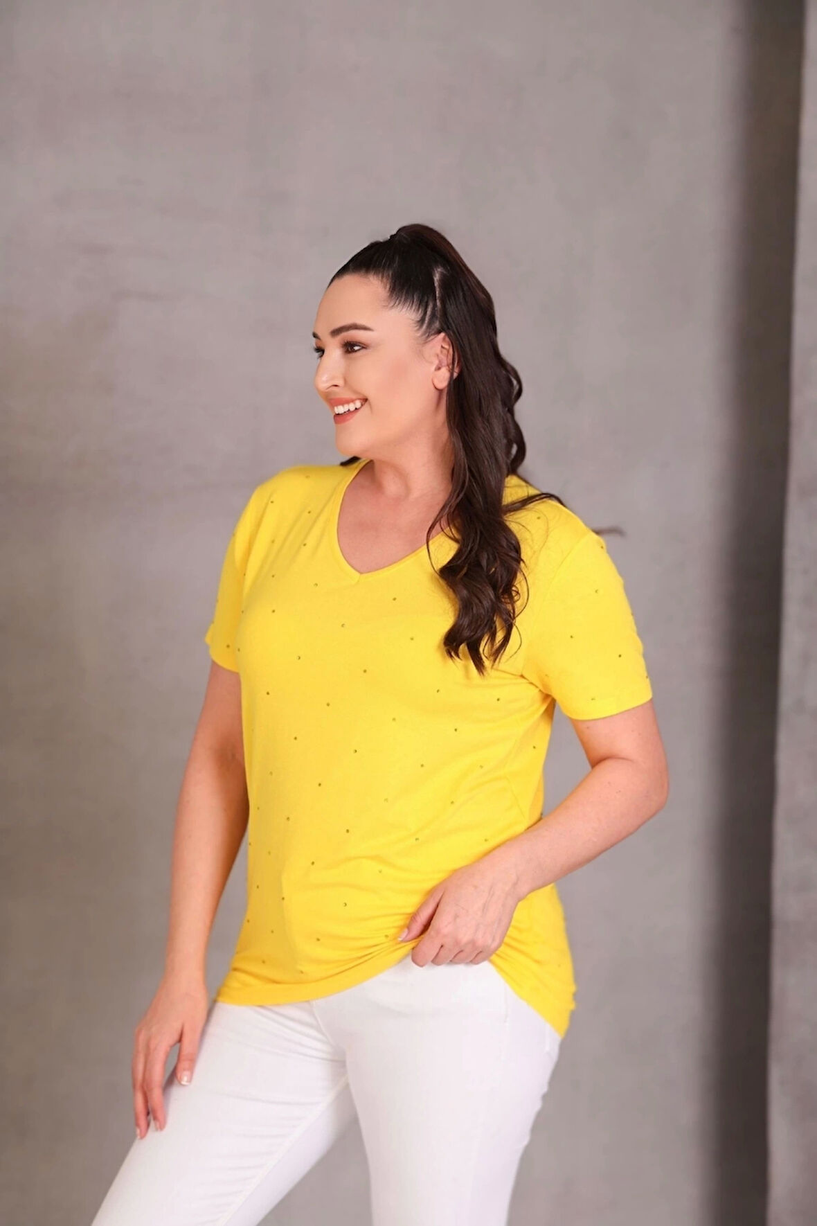 Serpme Taş Baskılı Bluz