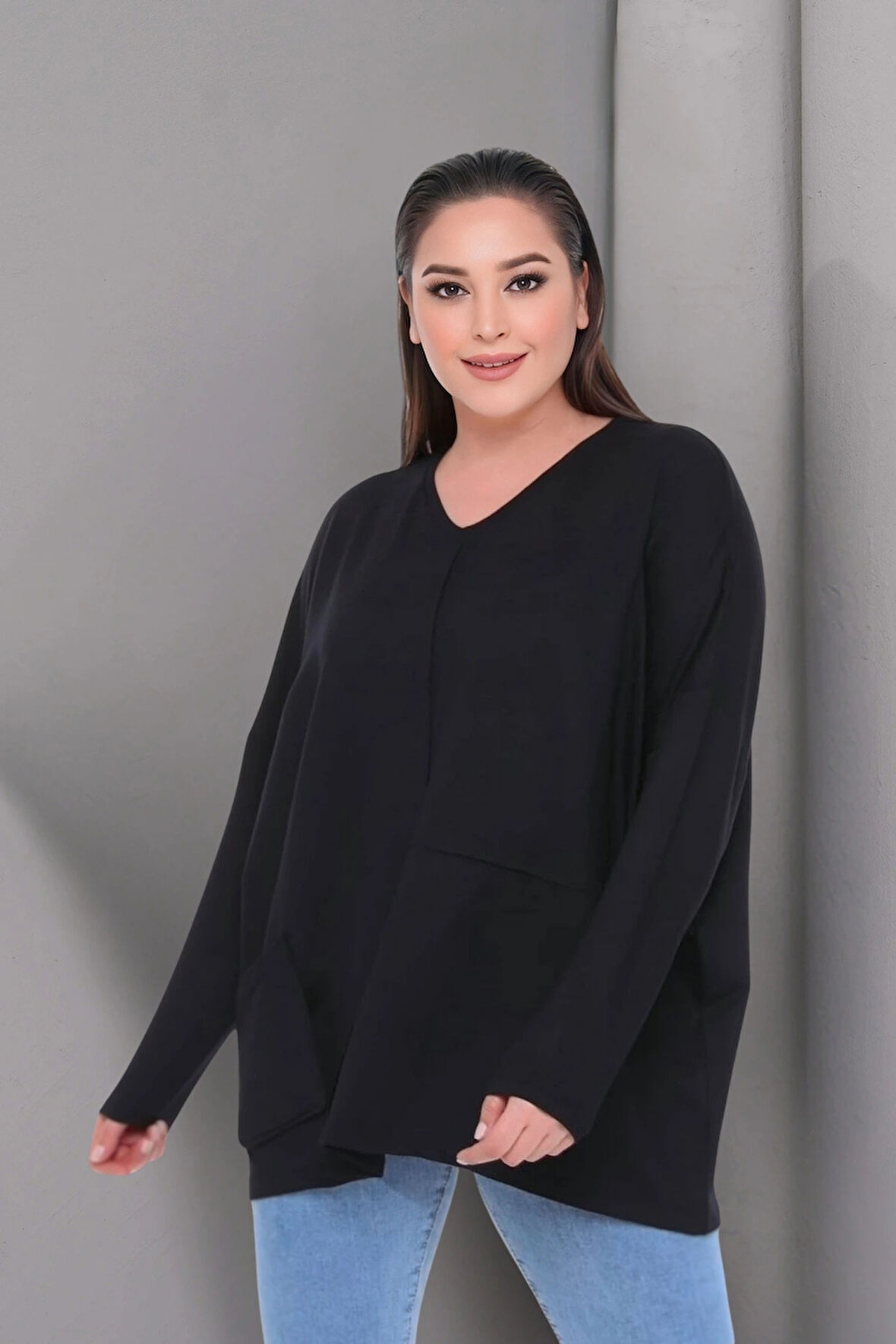 Çima Dikişli Cepli Bluz