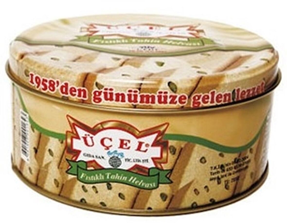 Üçel 1958'den Günümüze Gelen Lezzet Antep Fıstıklı Teneke Tahin Helvası 830 gr