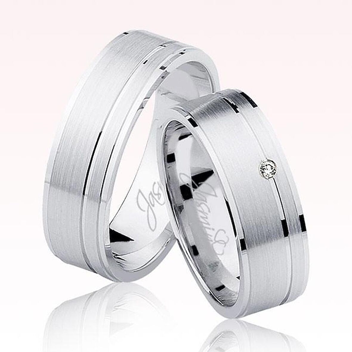 Harem Altın Beyaz Altın Alyans 2705-2