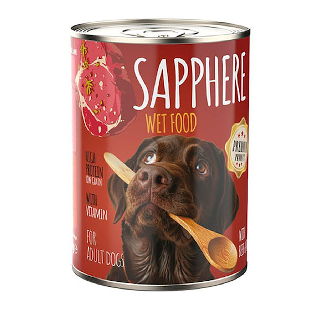 Sapphere Kırmızı Etli Yetişkin Köpek Konservesi 6 Adet 400 Gr 