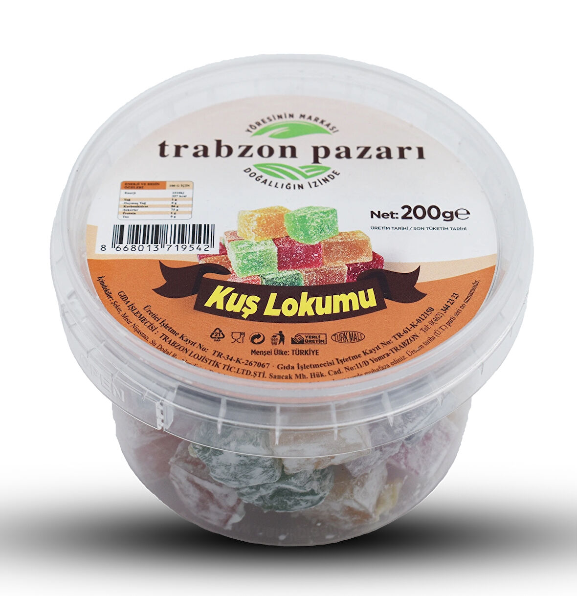 Doğal Meyve Aromalı Kuş Lokumu 200 gr