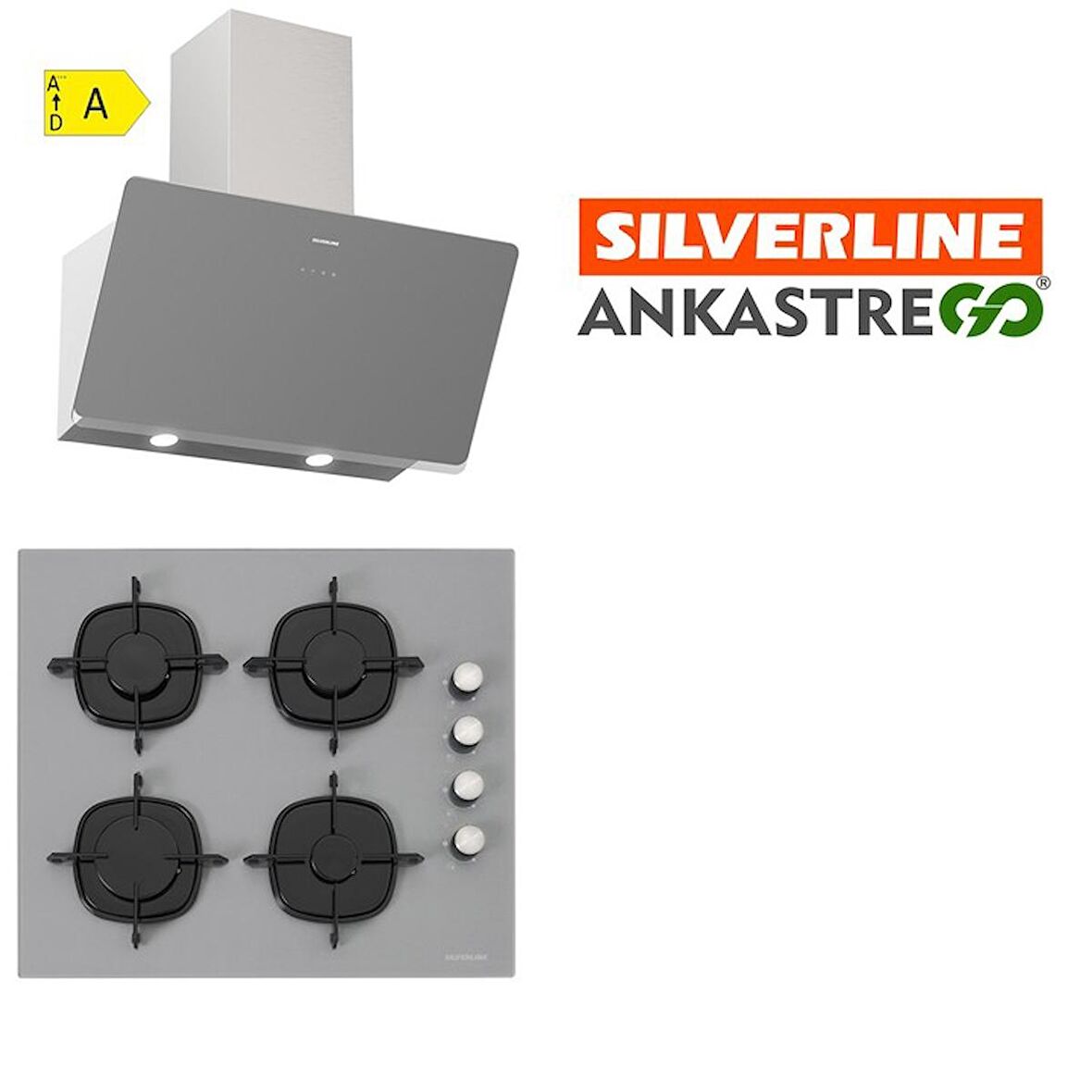 Silverline CS5335S01 - 3457 Soho 60 Gri Cam Ankastre Set