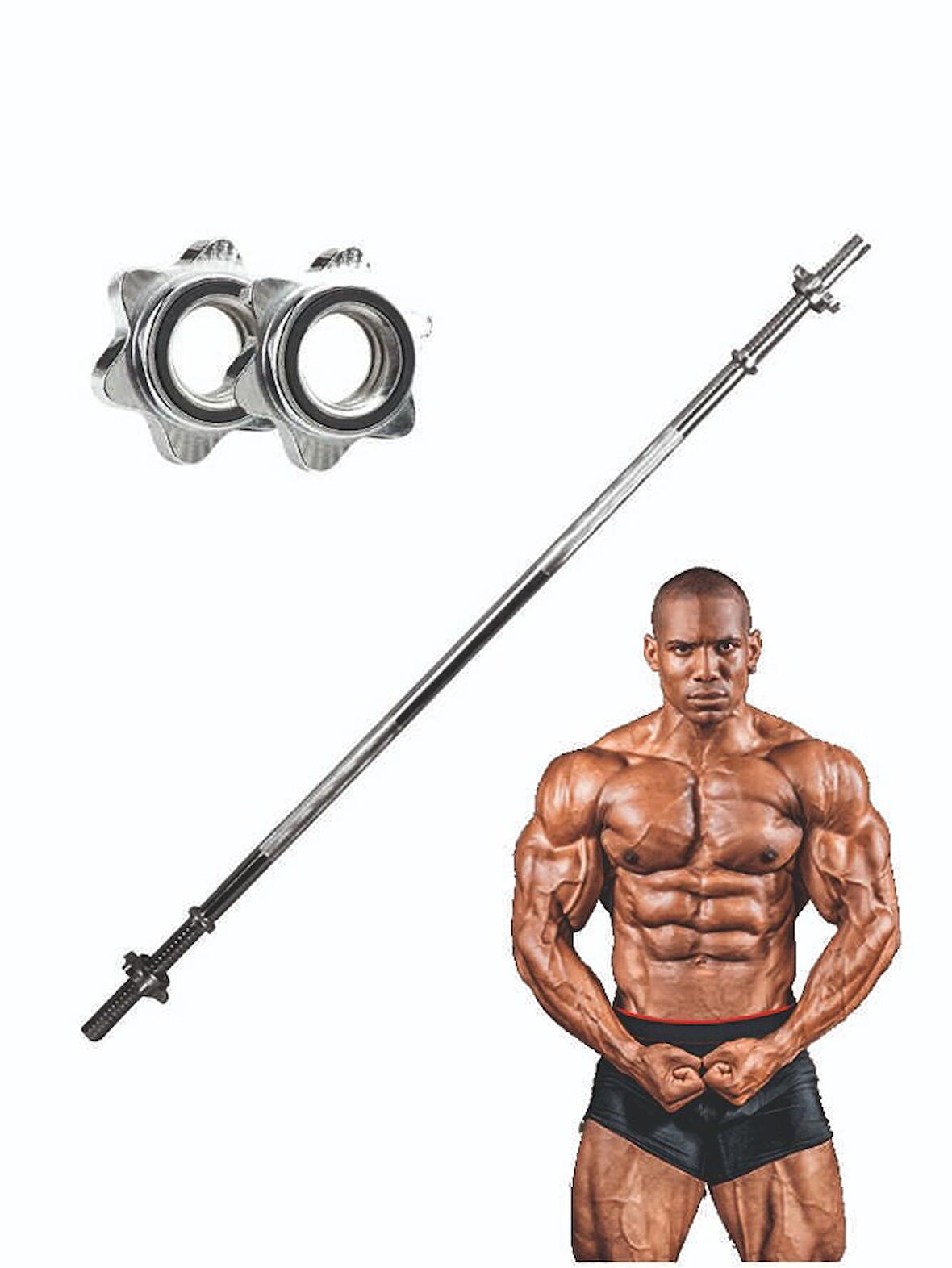 Clifton Düz Bar 120 Cm Krom Halter Ağırlık Barı