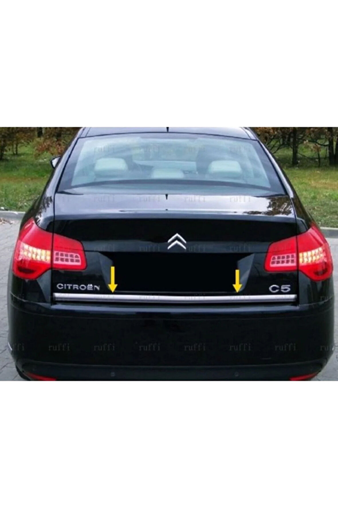 Citroen C5 Krom Bagaj Alt Çıtası 2008 Üzeri Paslanmaz Çelik Uyumlu