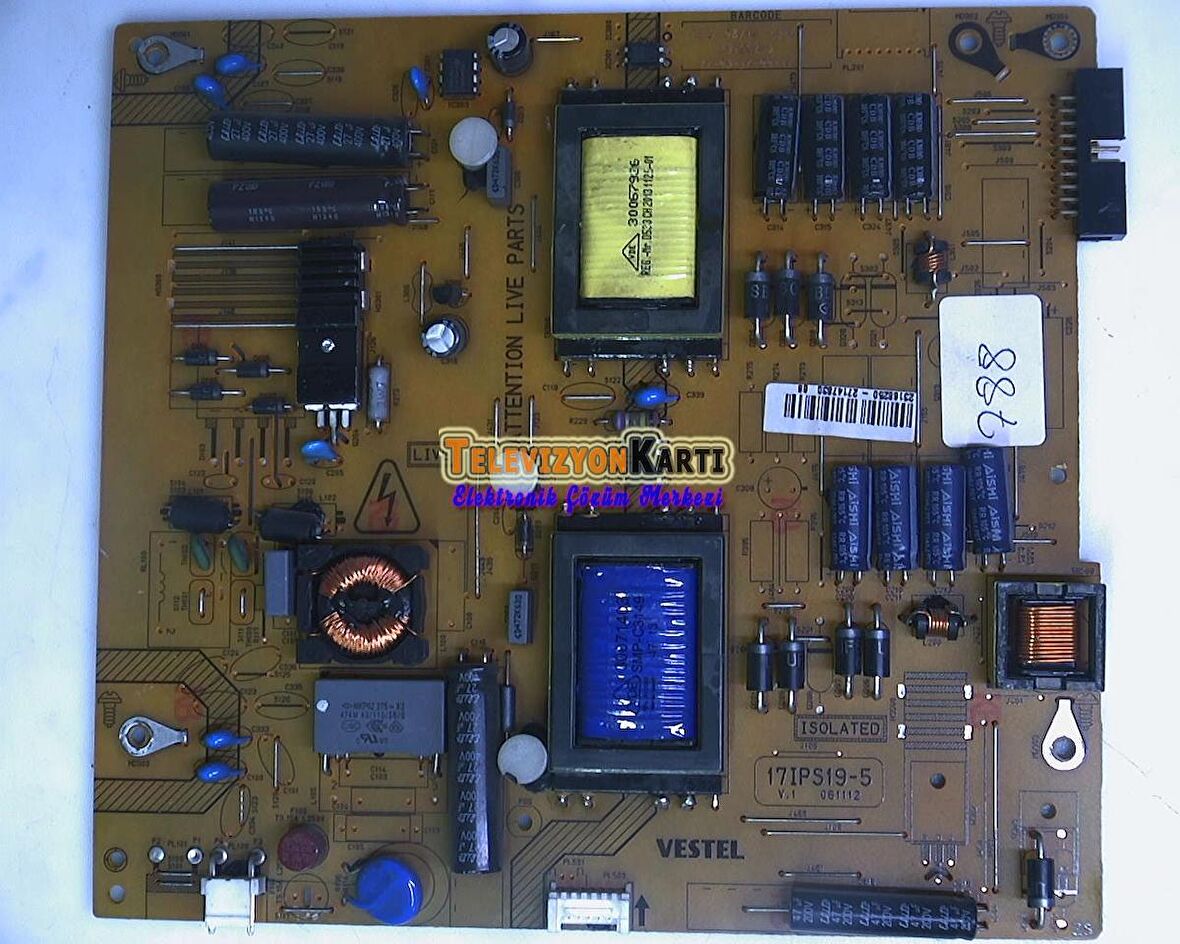 17IPS19-5, 23166250, Vestel 32PF7175, Power Board, Besleme, VES315UNVL-S01
