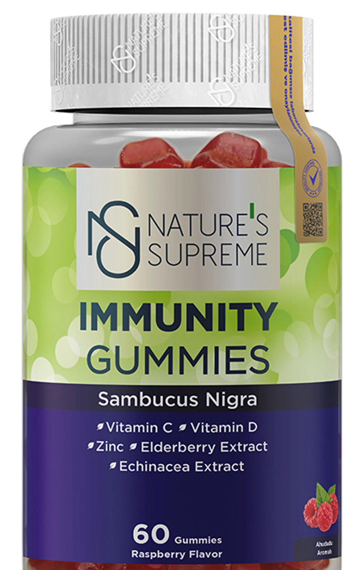 Nature's Supreme Immunity Gummies 60 Çiğnenebilir Form