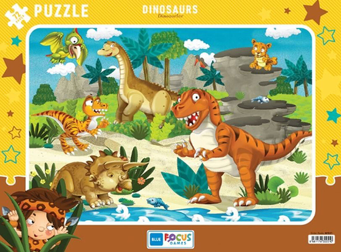 Blue Focus Dinosaurs (Dinozorlar) - Puzzle 72 Parça  (4022)