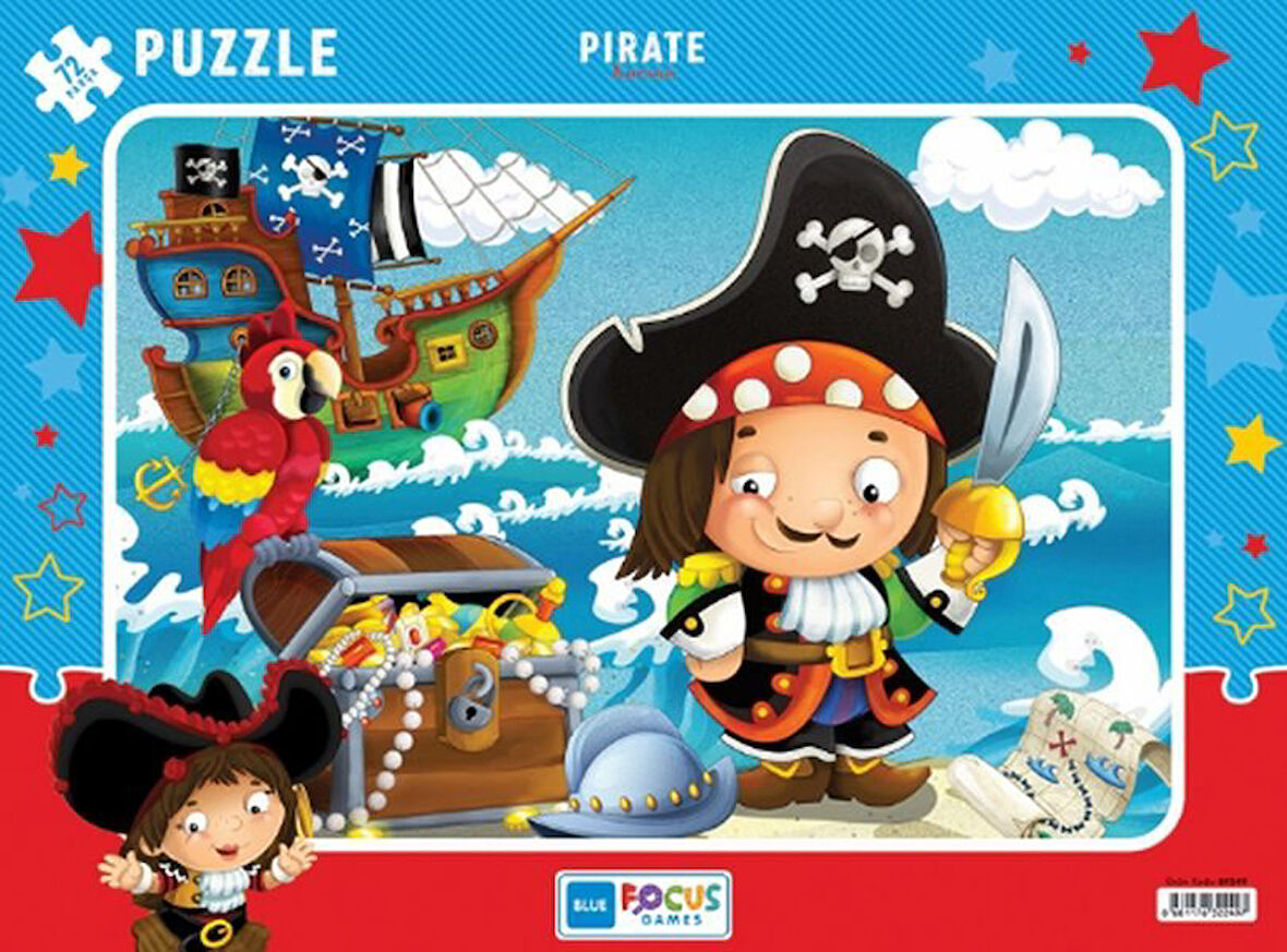 Blue Focus Pirate (Korsan) - Puzzle 72 Parça  (4022)