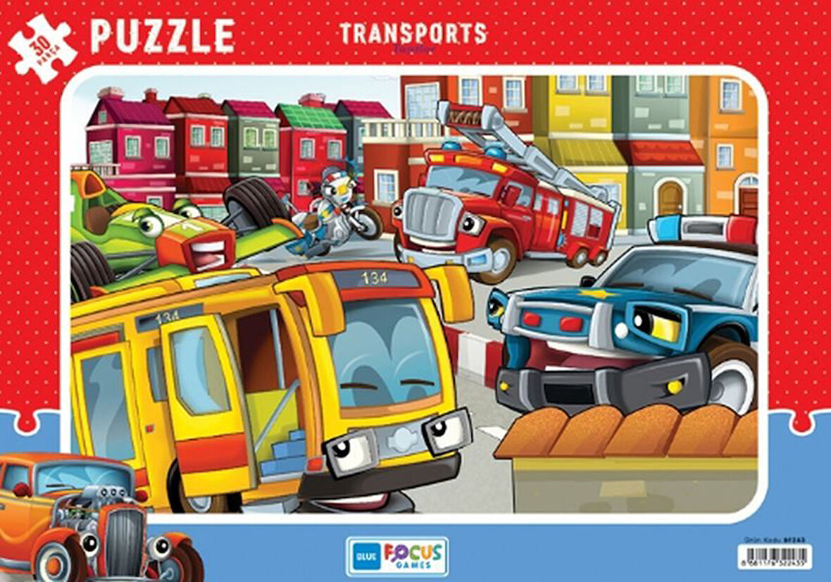 Blue Focus Transports (Taşıtlar) - Puzzle 30 Parça  (4022)