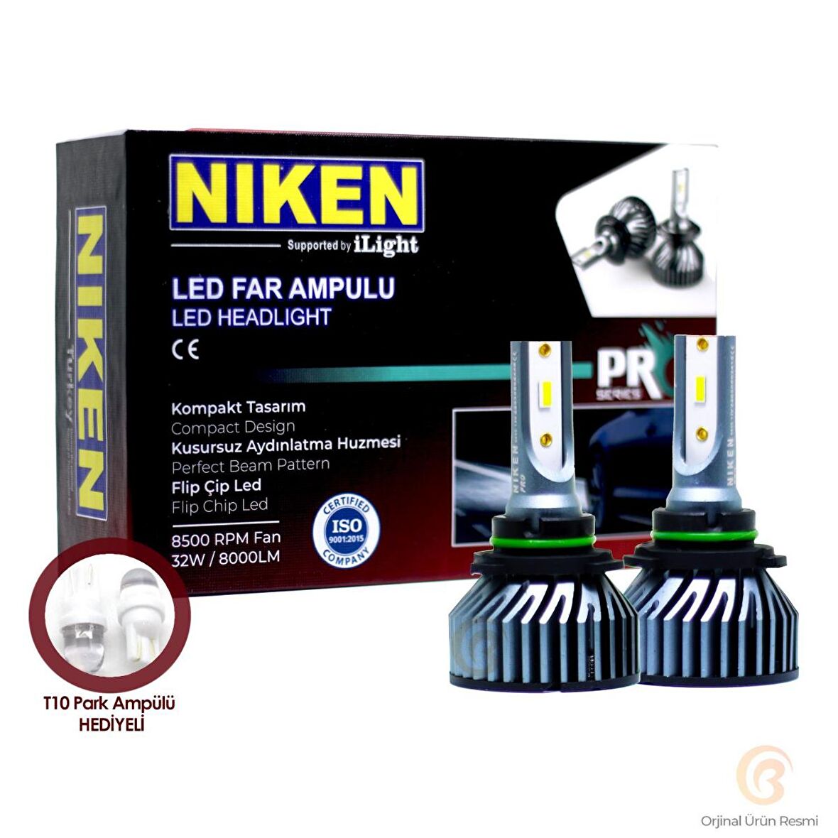 Niken Pro Serisi Flip Led Xenon Zenon 9006-HB4 6500K - Slim Fan