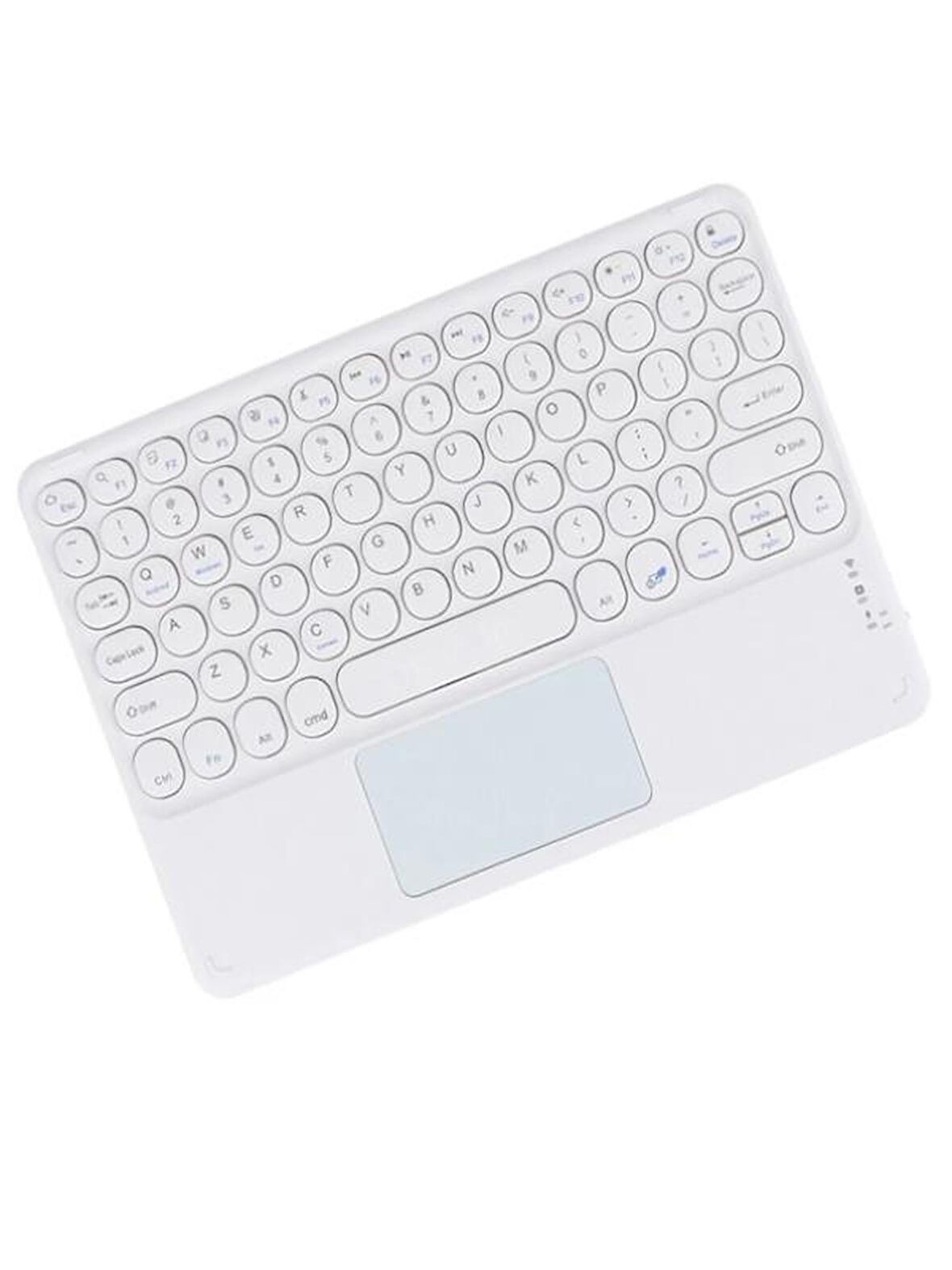 Wenn Tab Ultra 10.4" Uyumlu Kablosuz Bluetooth Şarj Edilebilir Mini Q TouchPad'li Klavye - Beyaz