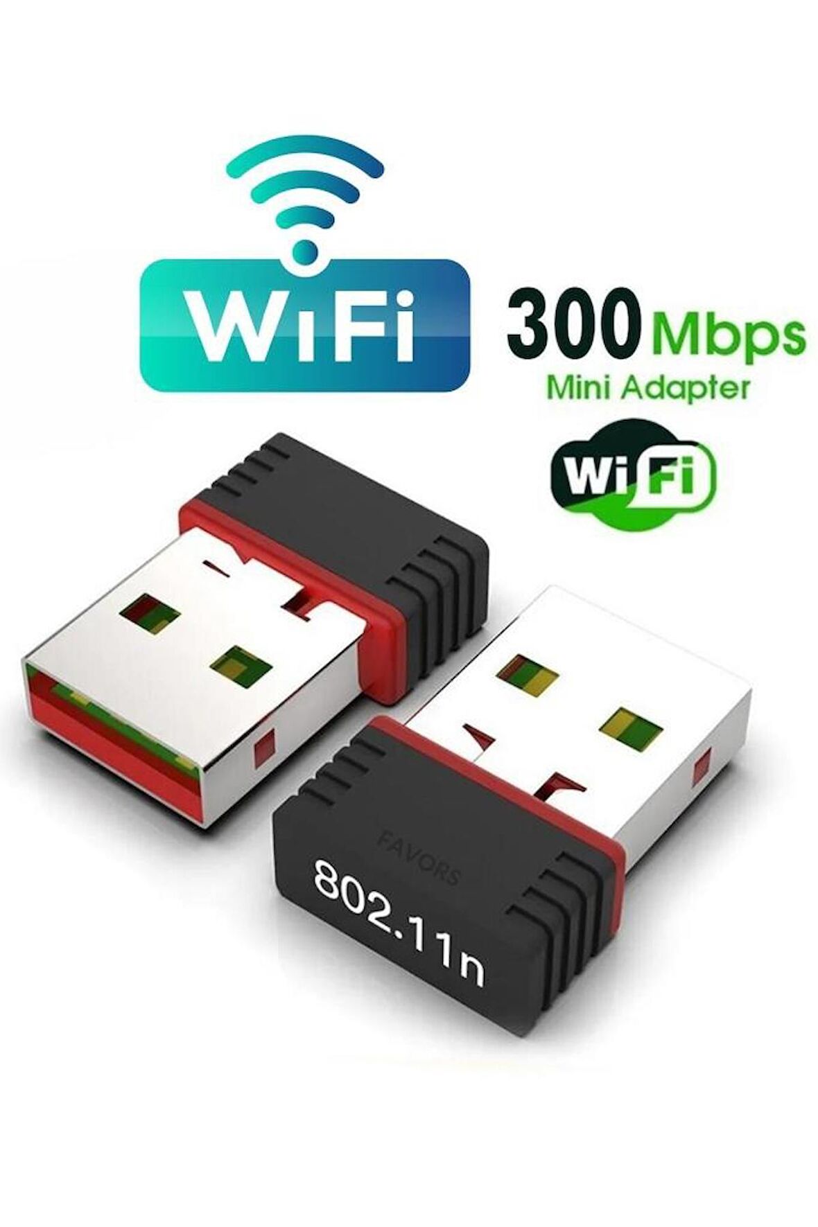 Usb Wifi Adaptörü Kablosuz İnternet Alıcı Ağ Kartı Masaüstü Bilgisayar Pc 300 Mbps 802.11n