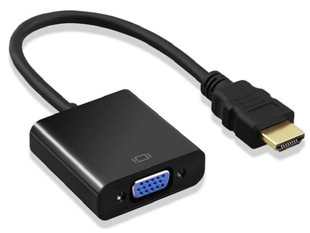 Hdmi To Vga Çevirici Dönüştürücü Monitör Kablosu