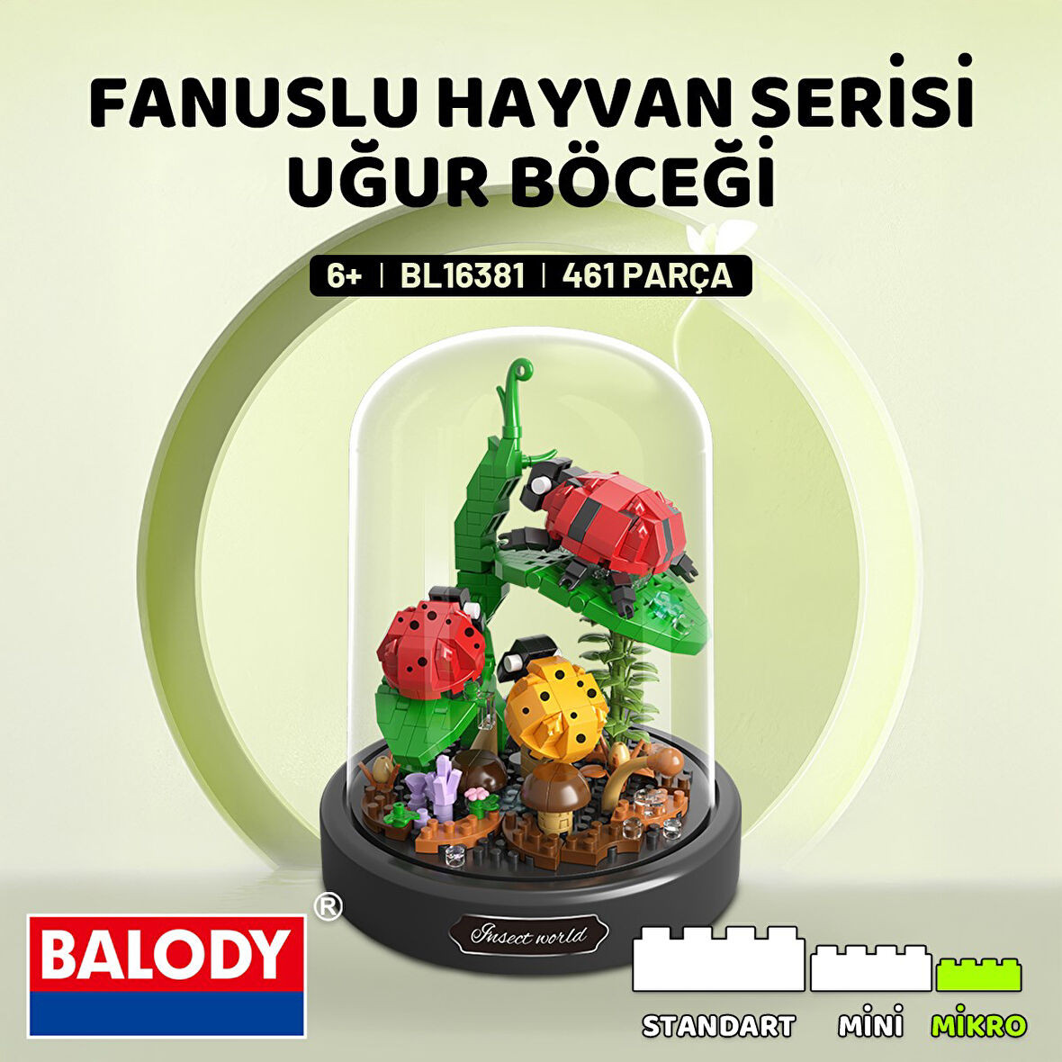 Balody Fanuslu Hayvan Serisi – Uğur Böceği (BL16381) – Mikro Blok Yapı Oyuncakları Seti