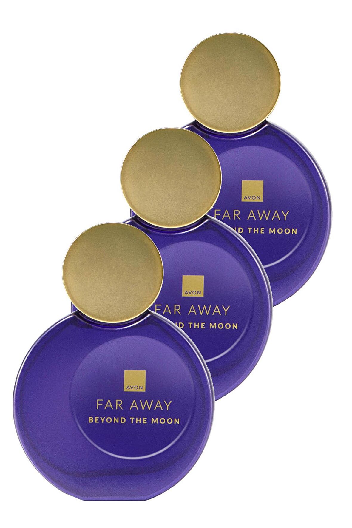 YENİ ŞİŞE  Avon Far Away Beyond The Moon Kadın Parfüm Edp 50 Ml. Üçlü Set