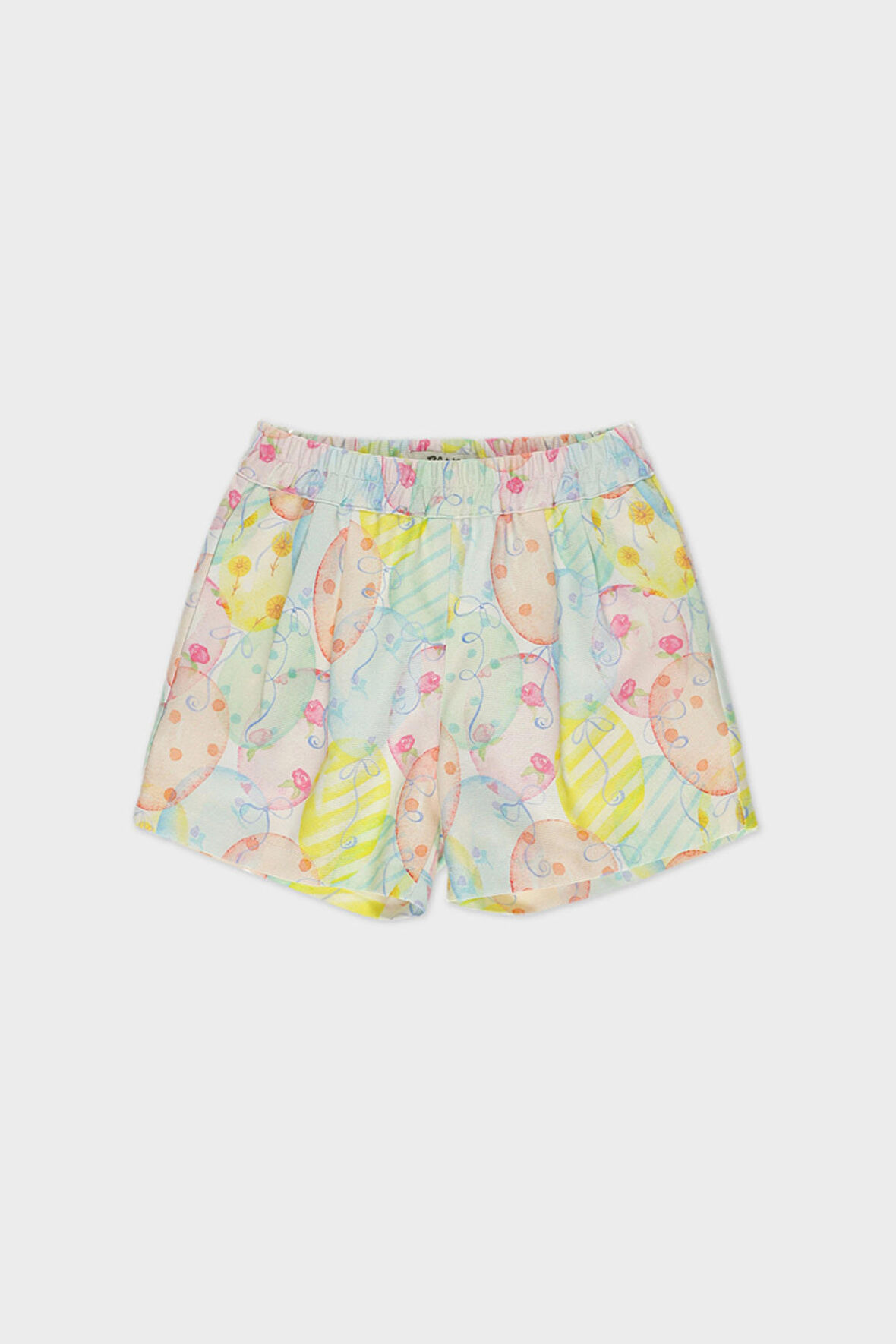 Panço Kız Çocuk Desenli Şort Beyaz