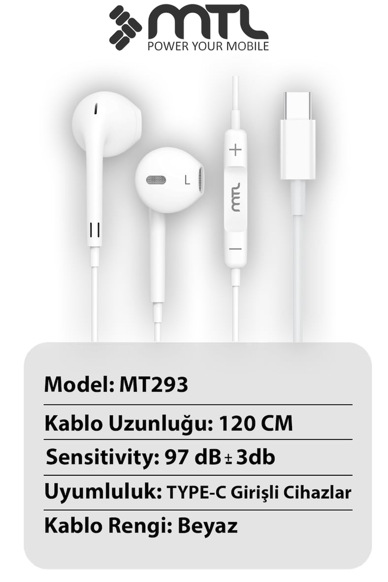 Mi 11 Pro Uyumlu Tak Çalıştır Stero Type-C Kulaklık MT293A
