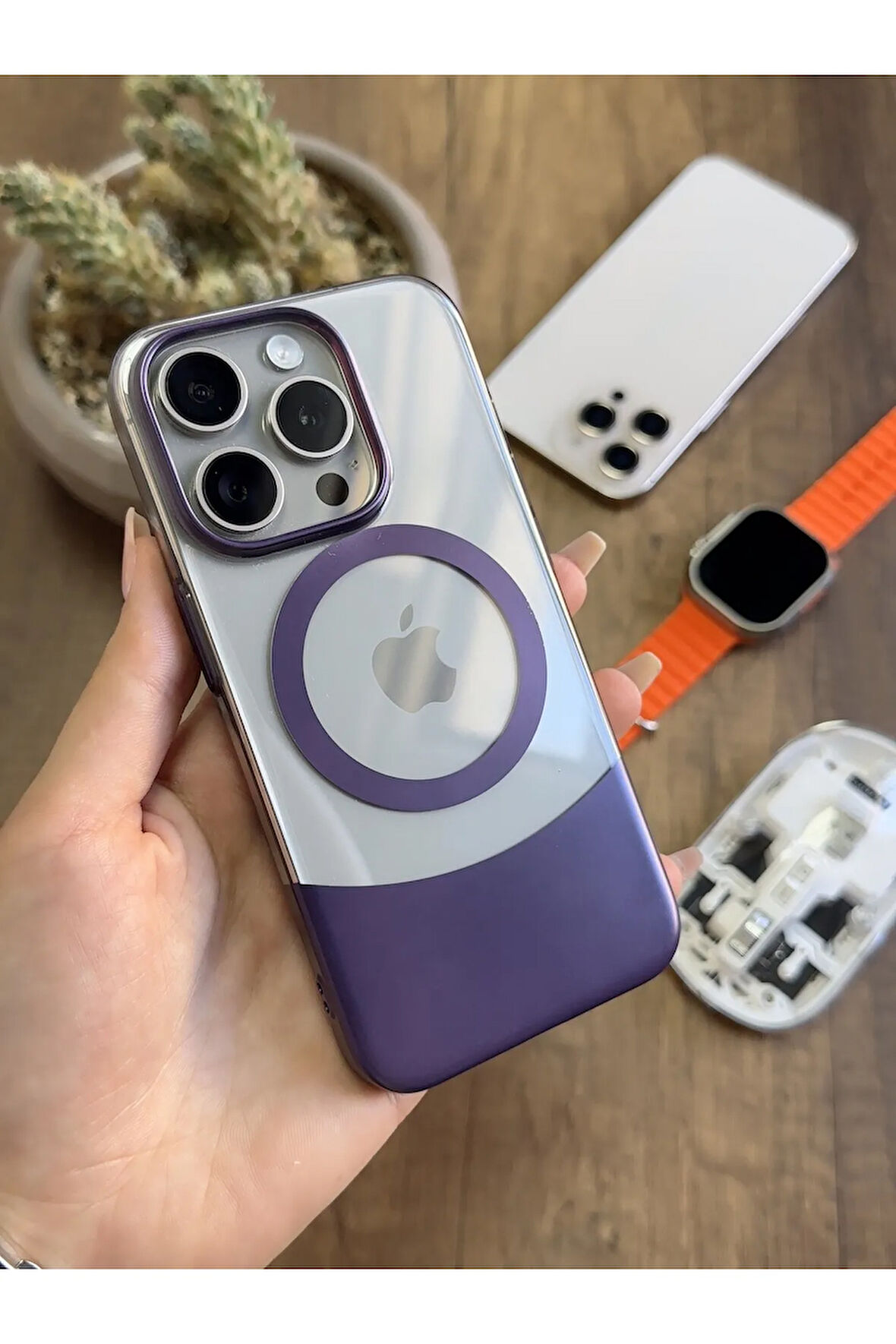 iPhone 14 Pro Magsafe Uyumlu Mika Sararmaz Kılıf SooCase720
