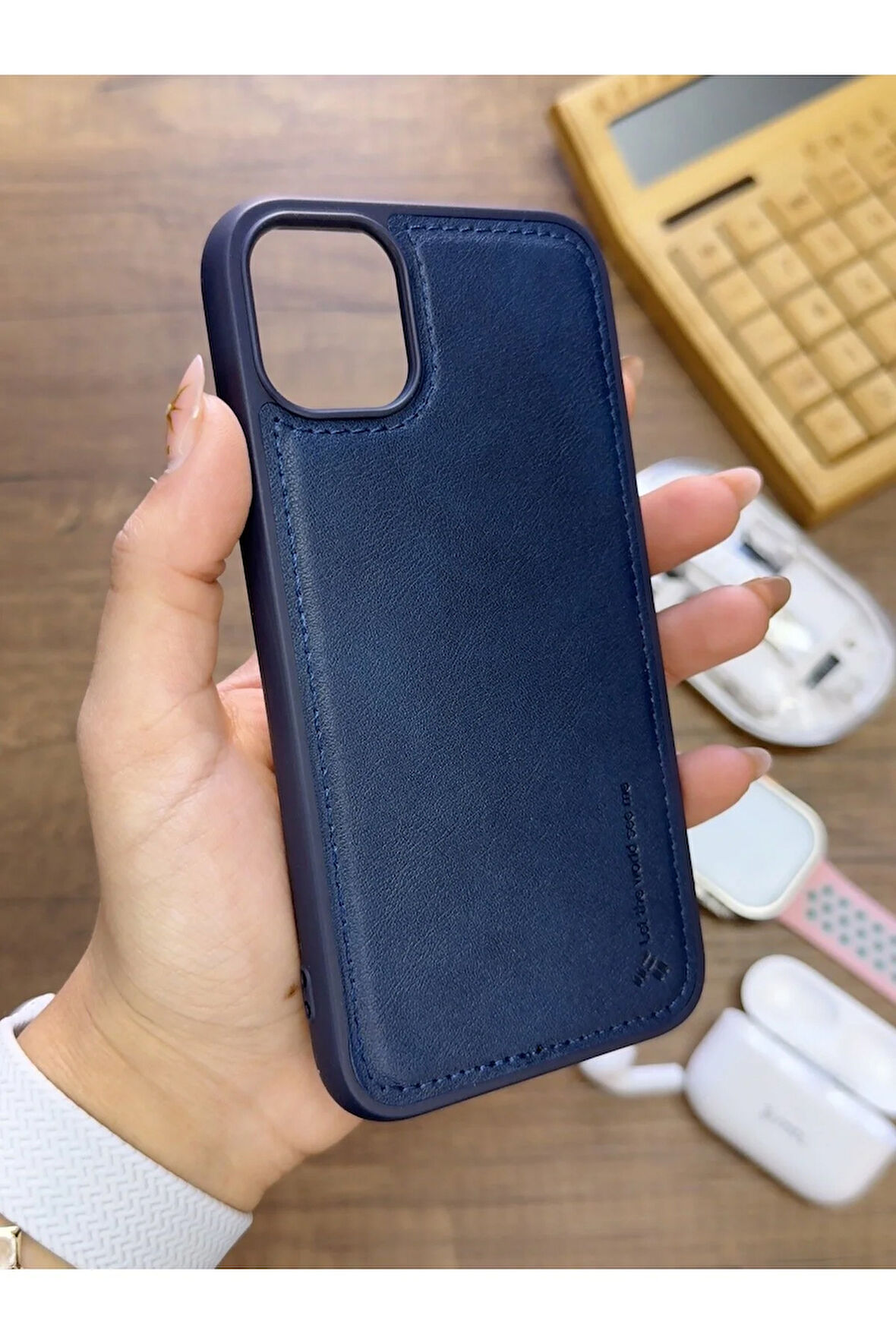 İPhone 12/12 Pro Uyumlu Premium Deri Dokulu Darbelere Karşı Dayanıklı Nazal Silikon Kılıf