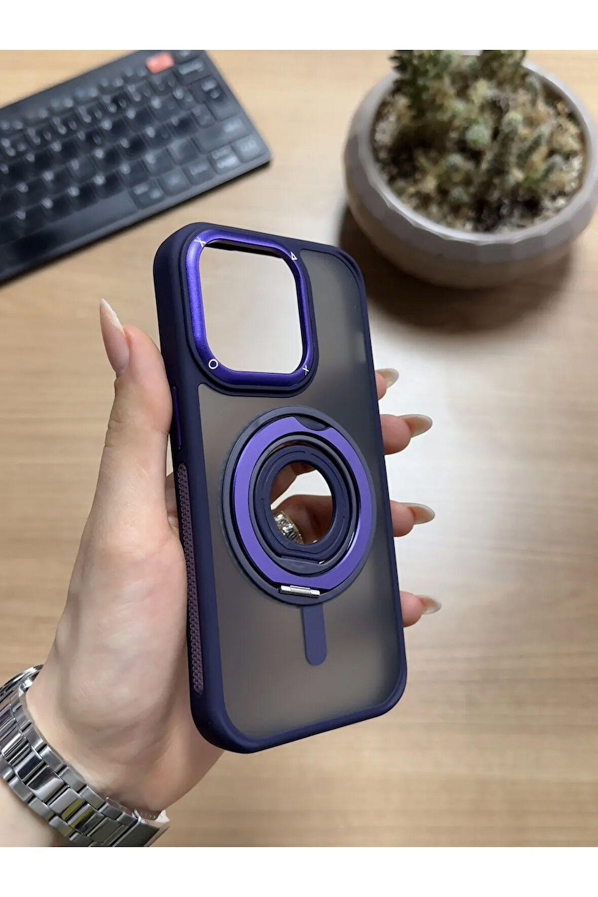 iPhone 13/14 Standlı Ve Yüzüklü MagSafe Kılıf Soocase721