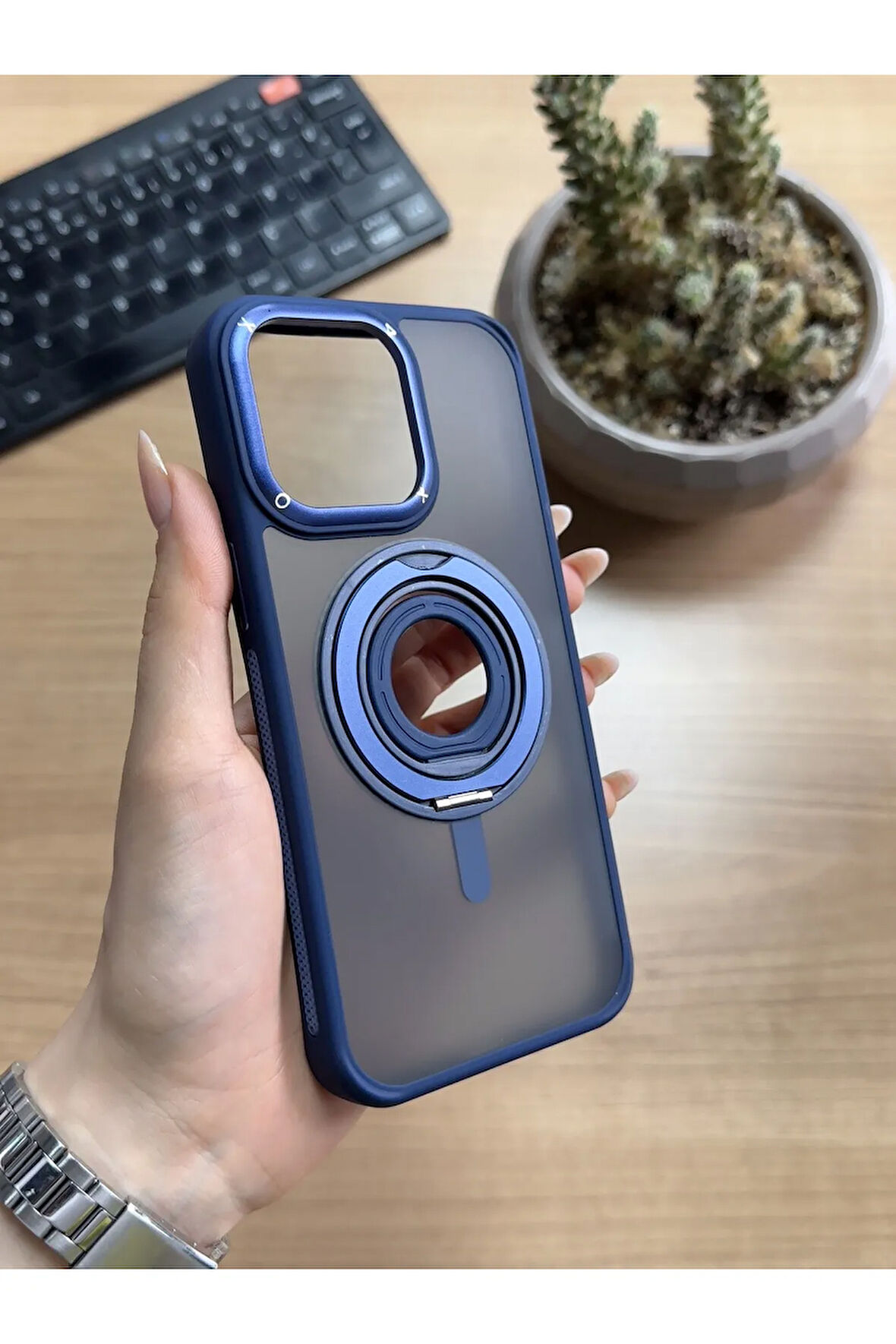 iPhone 14 Pro Max Standlı Ve Yüzüklü MagSafe Kılıf Soocase721