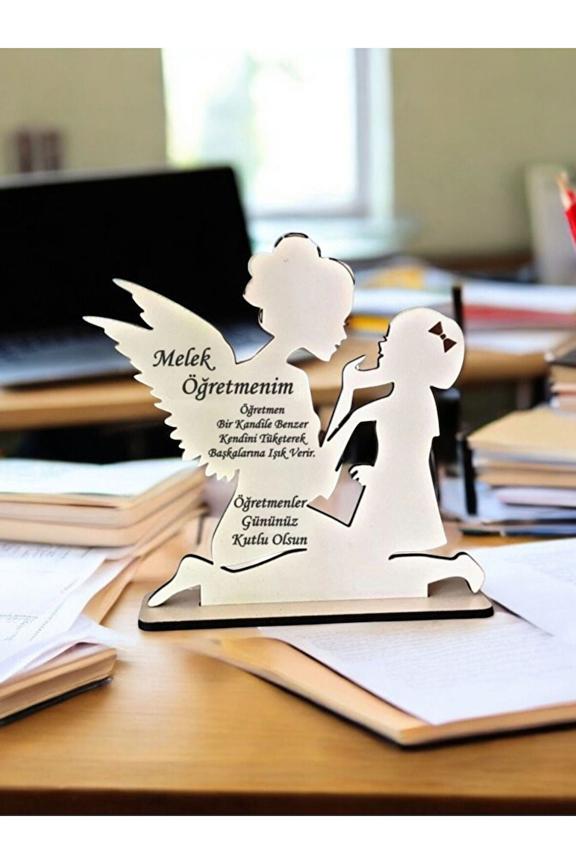 Melek Öğretmenim Hediye Plaket Melek Anne Çocuk Şeklinde Öğretmenler Günü Hediyesi