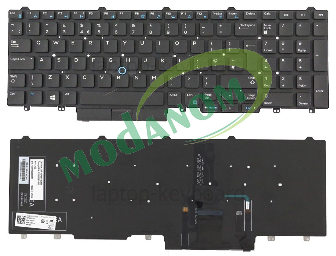 Dell Latitude E5550 E5570 E5580 E5590 SN7232 Klavye Işıklı Türkçe Siyah