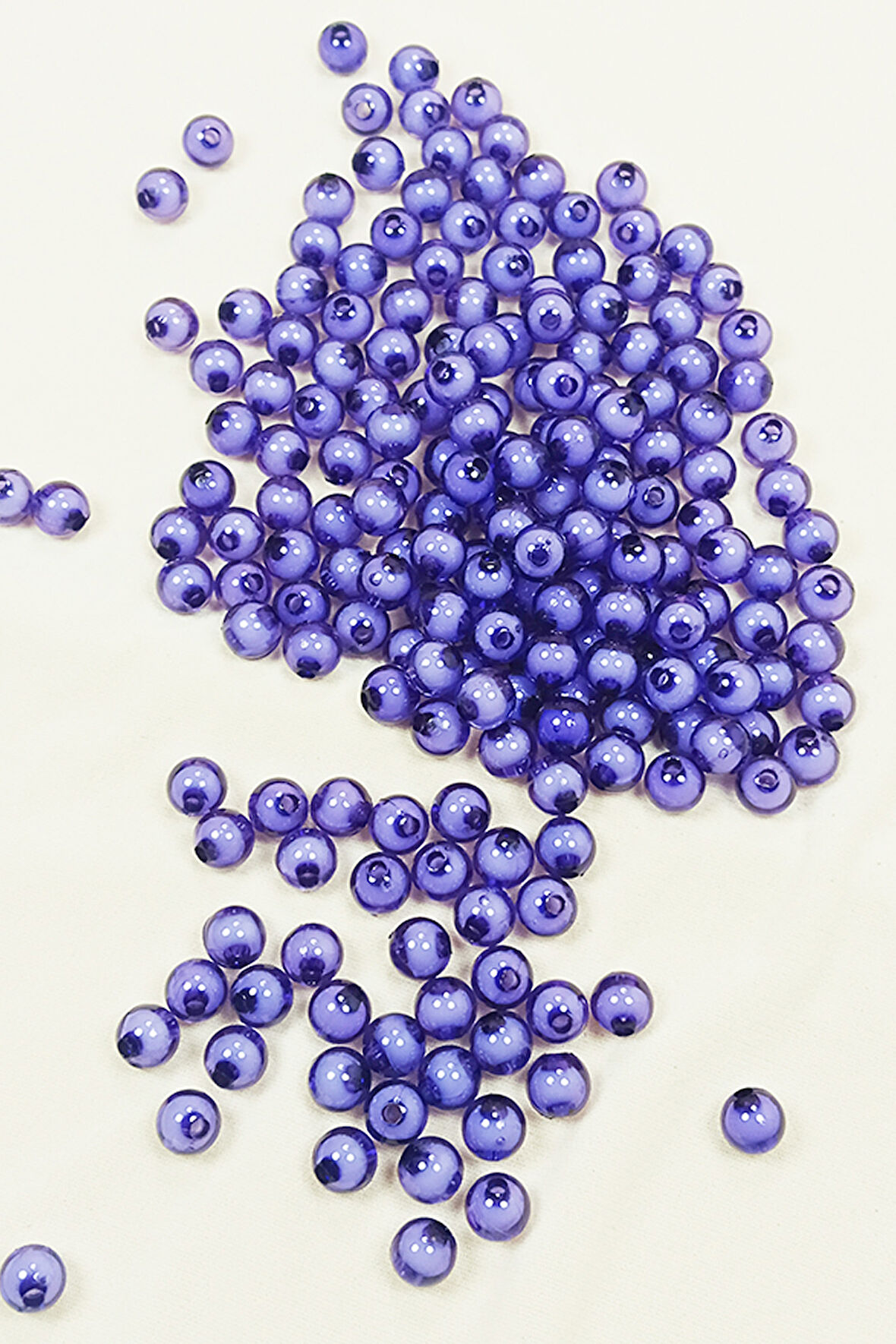 Yuvarlak Boncuk İçten Boncuklu Bileklik Çanta Boncuğu 8 mm 50 gr Eflatun - BNC472