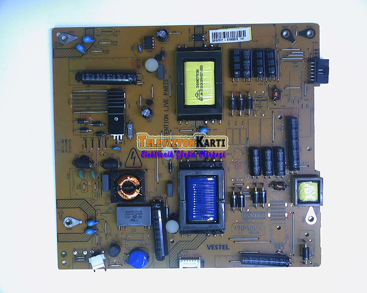 17IPS19-5, 23157377, Vestel 39PF5065, Power Board, Besleme, VES390UNVA-01