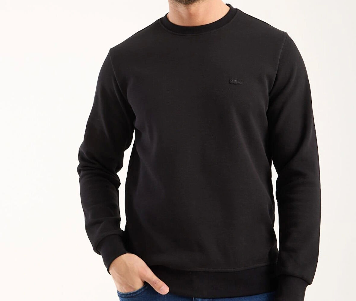 LACOSTE BİSİKLET YAKA SİYAH REGULAR FİT PARİS ARMA