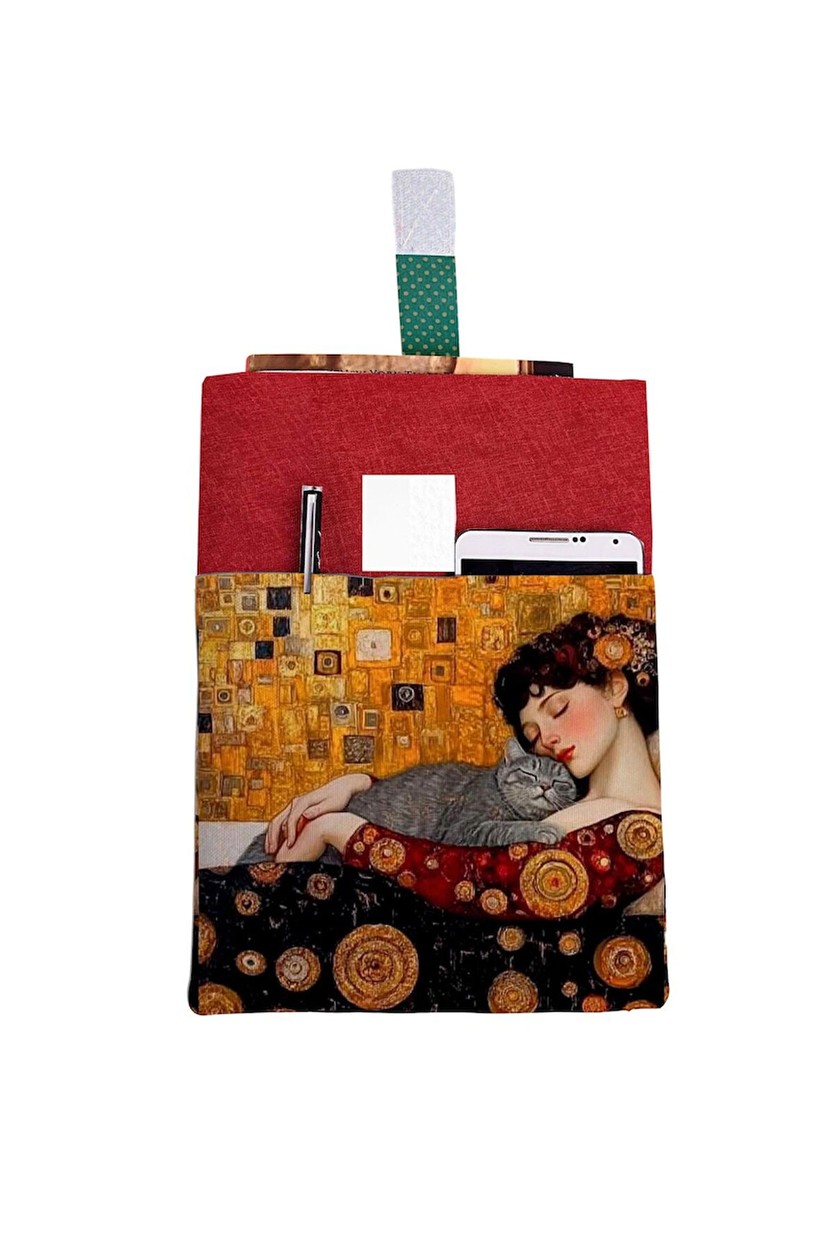 Desenli Yıkanabilir Cepli Kitap Kılıfı 20 x 25 cm Çok Amaçlı Çanta Book Cover