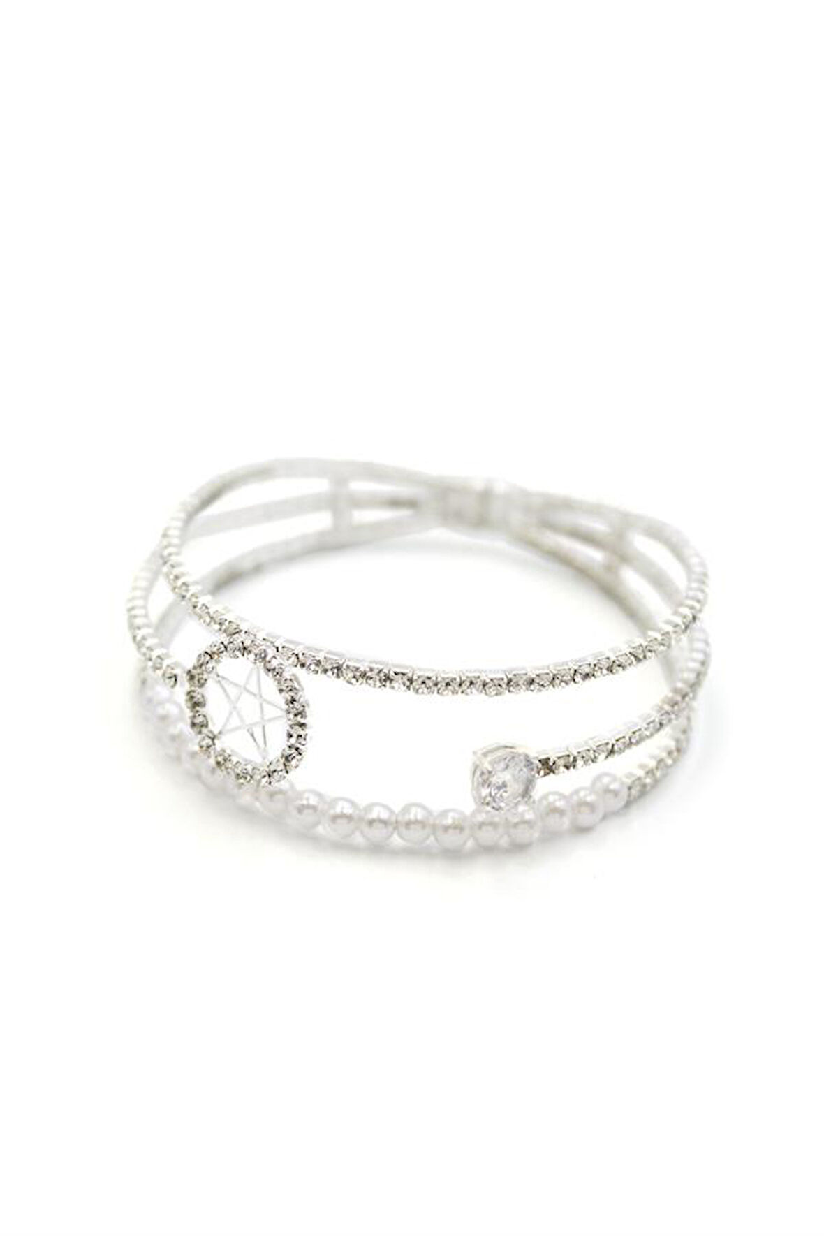 İncili Su Yolu Bileklik - Gümüş