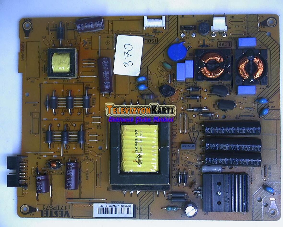 17IPS71, 23221004, 190814R4, VESTEL 40FA5050, Power Board, Besleme, VES395UNDC-2D-N01