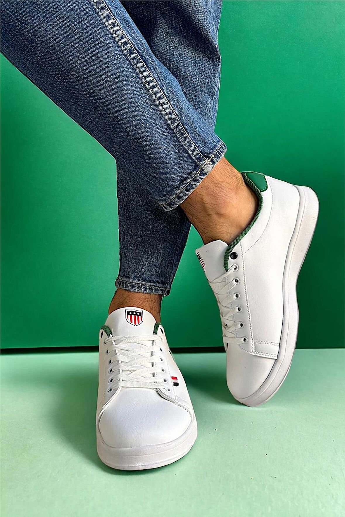 Unisex Sneakers Günlük Spor Ayakkabı BEYAZ - YEŞİL